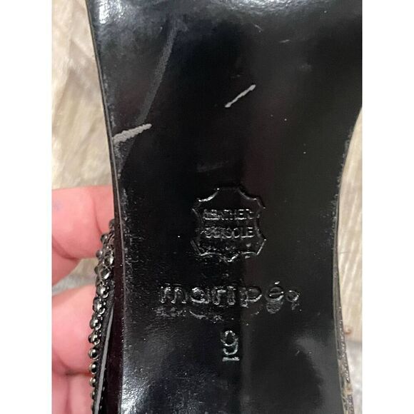 Maripe Black Jeweled heels size 9 - Picture 7 of 11